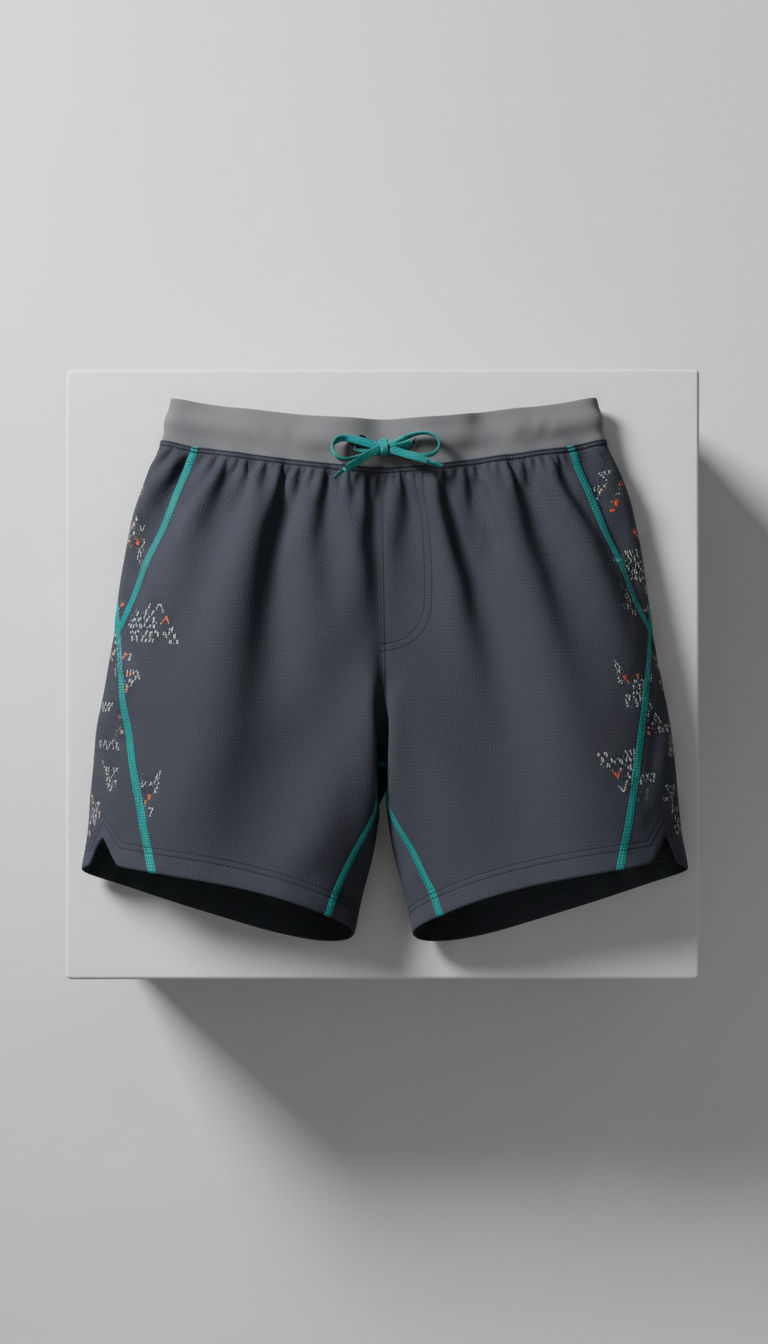 Moisture-wicking athletic shorts with laser-cut hems
