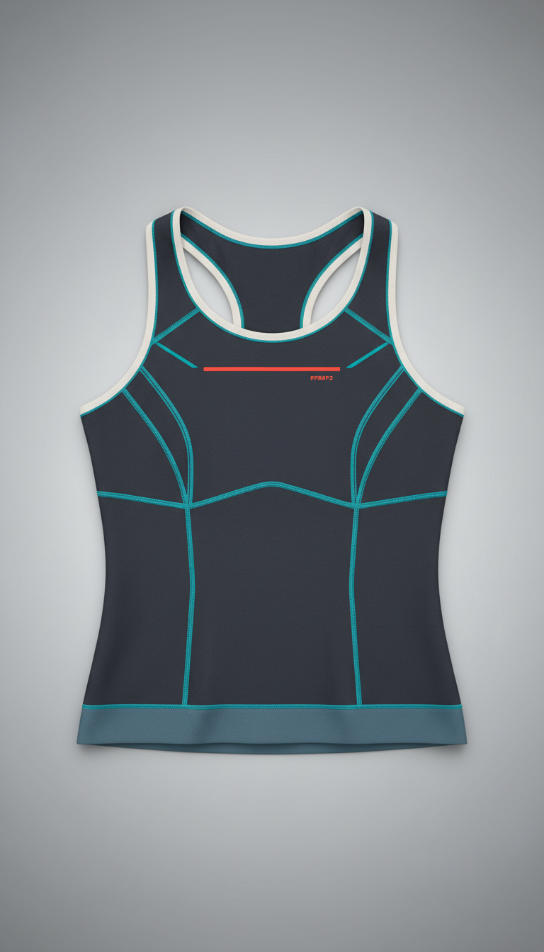 Structured racerback tank with bonded seams